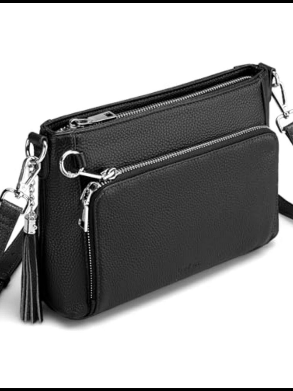 Genuine Leather Anti Theft RFID Crossbody Bag Built in Wallet Adjustable
